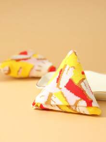 1 Pair Novelty Colorful Pizza Themed Socks, New Autumn/Winter Mid-Calf Socks, Unisex Gift Socks With Whimsical Food-Inspired Design, Hand Wash Only, Suitable For Daily Home, Casual, Outdoor Sports And Party Wear, Perfect As Birthday/Valentine's Day/Halloween/Christmas/New Year's Eve/New Year/Teacher's Day/Thanksgiving Gifts, Ideal For Daily Hiking/Running/Fitness/Skiing/Trekking - Multicolor - View 6