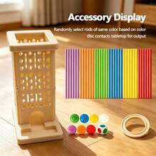 Early Education 3-In-1 Color Recognition Stick Pull Game, Educational Parent-Child Interactive Logic & Focus Board Game Toy, Strategy Toy For Kids, Birthday Christmas Party Holiday Gift Box Filler - Multicolor - View 5