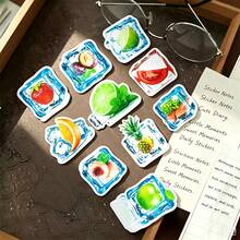 33pcs Cute Fruit Ice Account Stickers Stationery For Phone Scrapbook Laptop Suitcase Guitar DIY Vintage Aesthetic Creative - Grid - View 4