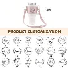 1pc Customized Water Bottle Sleeve With Strap (Fits 40/30oz Water Bottles), Featuring Adjustable Strap And Personalized Name Customization, Suitable For Hiking, Travel And Camping. - Multicolor - View 3