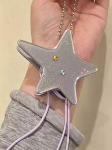 Fashionable Star-Shaped Bluetooth/Wired Earphone Storage Box - Functions As A Fashionable Bag Charm, Phone Wrist Strap Accessory Or Keychain Decoration; A Universal Earphone And Phone Accessory Storage Box. Halloween, Christmas Gift, No, Really Wired Earphone Storage Box, ZHIJINGCHUAN Smartphone Wrist Strap, No, Seriously, Wired Shell Earphone Box Strap - Multicolor - View 1