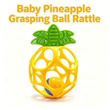 Baby Pineapple/Apple Shaped Rattle Ball, Soft Easy-To-Grip Teething Toy With Sound, Baby Sensory Development Toy - Multicolor - View 6