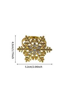 6/12pcs, Christmas Rhinestone Snowflake Napkin Rings, Suitable For Christmas Restaurant Table Decoration, Christmas Napkin Rings, Suitable For Christmas Table Decoration Napkin Rings, Christmas Napkin Holders, Christmas Party Napkin Rings - Multicolor - View 6