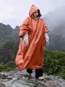 1pc Emergency Heat Reflective Rain Poncho, Outdoor Hiking Gear - Multicolor - View 7