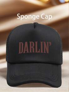 1pc Men Hats DARLIN' Printing Adjustable Hat Perfect For Outdoor Activities, Hiking, Beach Vacations, Sun Protection And Everyday Wear A Perfect Gift - Multicolor - View 6