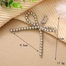 1pc Creative Pearl Bow Chain Bag Charm, Phone Case Keychain Pendant Exquisite Small Gift Accessory - Multicolor - View 7