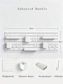 Rak Penyimpanan Papan Berlubang, Rak Dinding, Papan Penyimpanan Dinding Multifungsi, Rak Penyimpanan Kait Modular Tanpa Pengeboran, Rak Penyimpanan Bumbu & Peralatan Dapur, Rak Penyimpanan Perlengkapan Mandi Kamar Mandi, Rak Penyimpanan Kosmetik & Perawatan Kulit Kamar Tidur, Rak Kunci Pintu Masuk, Pengatur Perlengkapan Kantor Belajar, Rak Penyimpanan Dinding Asrama, Papan Penyimpanan Alat, Papan Penyimpanan Pengatur Meja, Cocok Untuk Dapur, Kamar Mandi, Kamar Tidur - MultiWarna - View 9