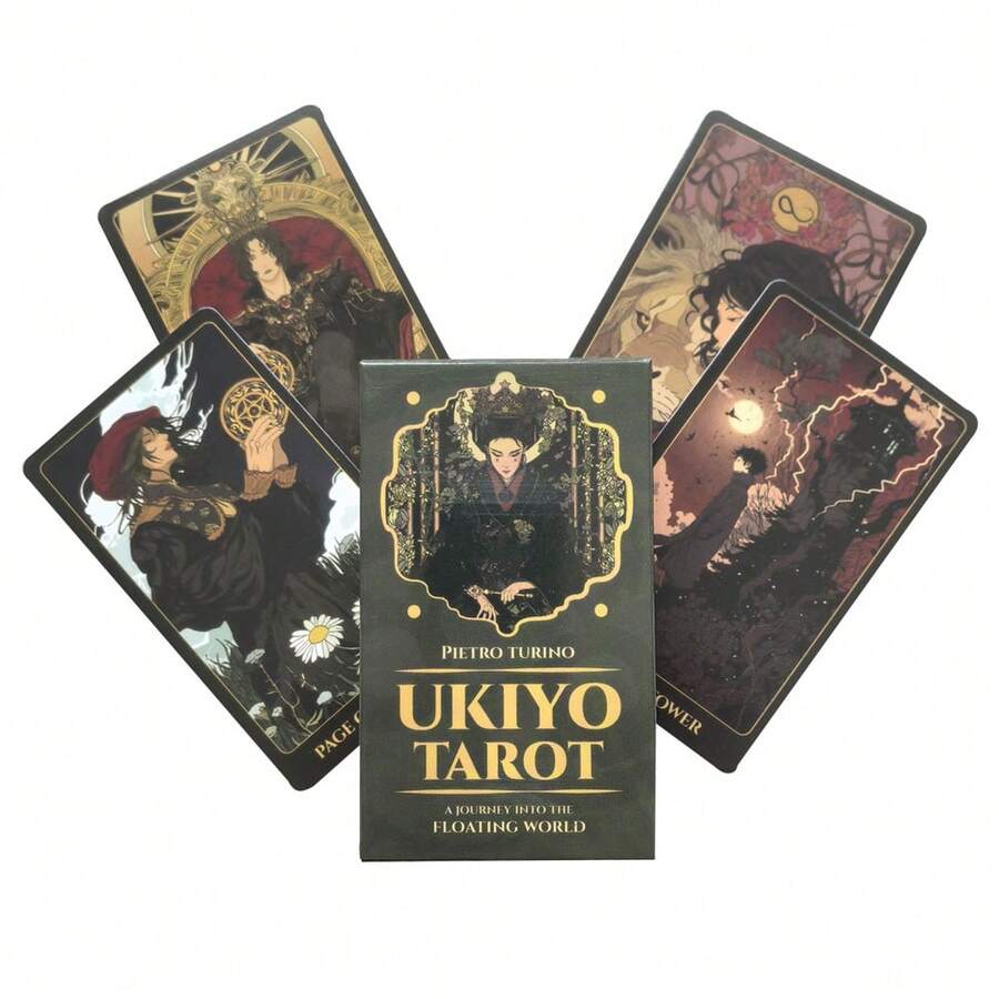 Ukiyo Tarot Card Game Door Party Games Activities Casual Gathering Language Exchange Party Game Card Game Suitable For Family Entertainment Card Party Tabletop Game - Coffee Brown - View 1