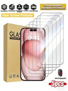 5pcs/Pack, High-Definition Clear Tempered Glass Phone Screen Protector, Compatible With IPhone Devices, Anti-Scratch, Anti-Collision, Oleophobic Coating Smooth Touch, Compatible With IPhone Ultra/18 Pro Max/18 Pro/18/17e/17 Pro Max/17 Pro/17 Air/17/16 Pro Max/16 Pro/16 Plus/16/15 Pro Max/15/14/13/12 And Other Models. - Clear - View 11