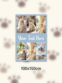 Custom Photo Text Throw Blanket, Personalized Picture Collage Fleece Blanket, Customized Pet Memory Photo Blanket For Sofa Bed Home Decor Gift - Multicolor - View 87