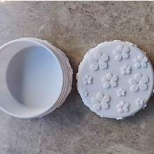 1pc Cherry Blossom Embossed Makeup Pad Storage Box, 3D Printed With Lid Dust-Proof Makeup Storage Can, Highly Attractive Girly Makeup Box, Bedroom Vanity Bathroom Desktop Decor Ornament, Desktop Makeup Sponge Storage Box - Multicolor - View 9