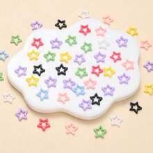 100pcs 8mm 3D Hollow Star Nail Art Charms, Y2K Resin Five-Pointed Star Nail Decorations, For DIY Nails, Mobile Phone Case Decoration - Random Color - View 4