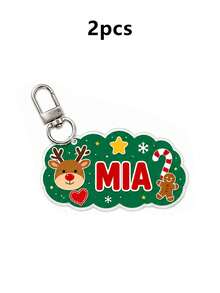 Custom Christmas Cloud Keychain, Personalized Name Keychain Accessories, Bag Charm Key Chain, Customized Keychains, Customizable, Christmas Keychain - Multicolor - View 8