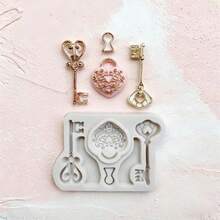 Vintage Keyhole Key Shape Silicone Mold DIY Handmade Fondant Cake Decoration Mold Sugar Art Clay Mold Baking Tool Reusable Home Birthday Party Holiday Supplies - View 3