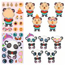 6 Lembar Stiker Puzzle DIY, Stiker Ekspresi Hewan Lucu, 12 Desain Stiker Berbeda, Cocok untuk Souvenir Pesta, Seni & Kerajinan, Perayaan Hari Raya, Hadiah Halloween, Musim Kembali ke Sekolah dan Lainnya. - MultiWarna - View 4