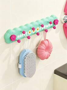 10/1pc Suction Cup Rotatable Row Hooks, No‑Drill Strong Load‑Bearing Wall Hangers, Multicolor Dopamine Style, Plastic Material, Multi‑Scene Use For Bathroom Kitchen Entryway Behind Door, Household Storage Organizer Hooks For Daily Home Organization - Multicolor - View 2
