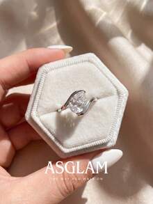 1pc Fashion Wavy Water Drop Shaped Ring, Suitable For Women's Daily Wear, Club, Formal Occasions And Holiday Gift - Torn Arm Water Droplet - View 4