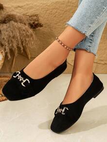 New Women's Flat Ballet Shoes Classic Fashion Versatile Casual Outdoor Wear - Black - View 2