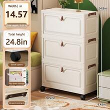 Multi-Size Flip-Top No-Assembly Folding Storage Cabinet, Home Organizer Cabinet For Living Room, Snack, Toy And Miscellaneous Storage - White - View 24
