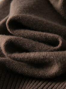 HEYMINI Women's Long Sleeve Basic Crew Neck Wool Sweater, Comfortable Solid Color Knit Pullover, Suitable For Autumn/Winter Wear - Coffee Brown - View 10