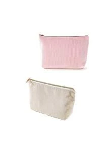 1/2 Set Solid Color Striped Multi-Function Large Capacity Stationery Pouch Student Pencil Case (Fuzzy Style) Back To School Stationery Pencil Bag - Apricot - View 14