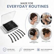 Curved Bobby Pins Flat Bobby Pin Firm Grip Long Bobby Pins For Thick Hair Ball Tip Durable Hair Pins With Clear Storage Box For Salon Daily & Party Hairstyle Styling - Multicolor - View 6
