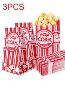 1/3/10/50pcs Popcorn Paper Bags, Popcorn Machine Dedicated Popcorn Bags, Suitable For Home Party/Dinner, Essential For Home Party Or Dinner, Halloween/Christmas Popcorn And Other Food Packaging Bags - Multicolor - View 9