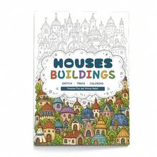 Architecture & Vintage Timepiece Coloring Activity Notebooks, Houses Buildings Churches Clocks & Watches Line Art, Sketch Trace Coloring Practice, Detailed Creative Drawing, Relaxing Art Activities For Beginners, Teens & Adults - Architecture & Vintage Line Art - View 12