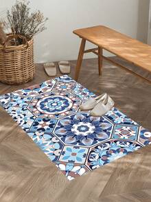1/2pcs Diatomaceous Earth Bath Mat, Vintage Bohemian Floral Pattern Style, Super Absorbent, Non-Slip, Perfect For Bathroom, Kitchen And Dining Room, Quick Drying, Ideal Gift For Home Decor And Bathroom Mat - Multicolor - View 6