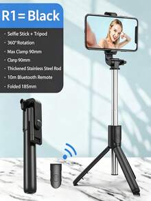 Portable Remote Control Selfie Stick Tripod All-In-One Phone Holder, Extendable Telescopic Shooting Pole, Supports Multi-Angle Rotation Adjustment, Compatible With Most Smartphones, Comes With Detachable Wireless Remote Control For Remote Photo And Video Capture, Can Be Used As A Floor Tripod When Expanded, Compact And Lightweight For Easy Storage And Carrying, Suitable For Travel, Outdoor Activities, Home Selfies, And Short Video Recording - Multicolor - View 15