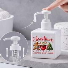 Square Plastic Foam Soap Dispenser Bottle With "Freezin' Season" Winter Christmas Print, Foaming Hand Soap Pump Bottle For Bathroom Countertop Home Decor - Multicolor - View 5