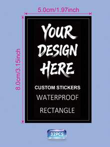 1/32/72/104pcs Custom Printed Rectangle Labels For Bottle, Personalized Waterproof Rectangular Stickers, Customized Printed Rectangle Label For Candles, Jars, Packaging Seals, Product Labels, Rectangle Sticker For Business Logo - Multicolor - View 77