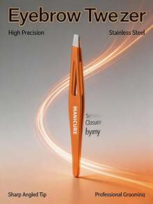 byimy High-Quality Stainless Steel Eyebrow Tweezers Hair Removal Plucker Slanted Tip Brow Tweezers Facial Grooming Tool - View 7