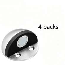 2/4pcs Oval Magnetic Door Stopper, Self-Adhesive With Rubber Cushion, Door Stop Holder Wall Protector - BB - View 9