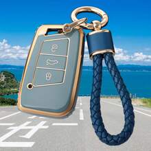 TPU Keycase With Keychain, Suitable For Passat Assat B8, Seat, Sko Da Passat Keycases (Available In 5 Colors), Durable Car Key Accessories - Model D - View 11