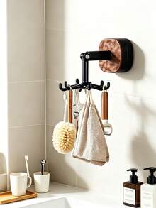 Suction Cup Rotating Hook, Drill-Free Installation, Can Be Hung Under Cabinet, Storage For Pots, Spatulas, Soup Ladles, Kitchen Utensils, Towels. Drill-Free Design Doesn't Damage Wall Or Cabinet, 360° Rotatable, Strong Adhesion And Load Bearing, Suitable For Kitchen And Bathroom, Utilize Vertical Space, Simple And Versatile, Applicable For Home And Rental Living. - Multicolor - View 6
