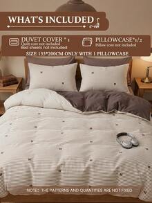 2/3pcs Brown Bow Pattern Duvet Cover Set, Bedding Set, Comfortable & Breathable, Anti-Pilling, Machine Washable, Room Decor, Bedroom Decor, Dorm, All Season, Suitable For Twin/Full/Queen/King Bed, Autumn Home Decor, Duvet Insert Not Included - Multicolor - View 3