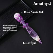 1PC Natural Amethyst & Obsidian Crystal Ball Unbladed Knife Model – Reiki Energy Healing, Polished Crystal Artwork, Original Design Spiritual Collecti - Crystal Ball Magic - View 15