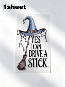 Halloween Witch Hat & Broom Pattern Heat Transfer Vinyl Stickers, Suitable For T-Shirt Making, Pillow Decoration, Multi-Color Durable Washable Vinyl Material, Can Be Used For Backpacks, Pillows, Pants, Sofas, Fade-Resistant T-Shirt Printing Stickers - A - View 11