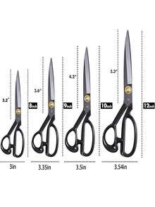 PIN 1 Set 8-Inch High-Quality Tailor Scissors Gift Box Set, High Hardness Tailor Scissors + Fabric Scissors + Measuring Tape, Suitable For Leather Sewing, Tailoring, Etc., Industrial-Grade High Carbon Steel Material, Extremely Sharp, Suitable For Home, Office, Artists, Fashion Designers, DIY Enthusiasts. (Measuring Tape Color Random 1PC) - Grooved Style - View 9