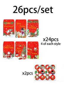 26pcs/Set Numbered Christmas Gift Bags, Suitable For Countdown, Party Favors And DIY Holiday Gift Packaging, Applicable For Christmas And New Year Party Decoration, Holiday Display And Surprise Gifts - Multicolor - View 11