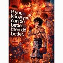1pc Frameless Movie Poster - "First Strike" Manga Anime Boxer Japanese Art Retro Style Canvas Print Living Room Decor Wall Art, Fan Collection - Multicolor - View 45
