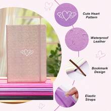 Elegant Shiny Sequin A5 Hardcover Notebook, Cute Heart Pattern College Ruled Journal, Diary Gift For Girls And Women, Suitable For Office Note-Taking - Multicolor - View 11
