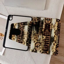 1件復古豹紋360°旋轉平板保護殼，相容iPad 10代10.9吋2022智能殼/Air 13(M3 2025)/Air 11(M3 2025)/11(A16 2025)，相容OPPO Pad，相容 MatePad，相容Vivo Pad，相容Honor Pad，相容Xiaoxin Pad - 彩色 - 查看 7