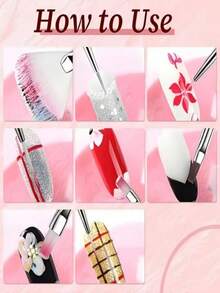 24Pcs Nail Art Creation Kit Various Drawing Brushes Dotting Pens With Palette And Cleaning Auxiliary Tools For Diverse Nail Pattern Creation - Multicolor - View 4