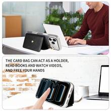 eaacaa Crossbody Wallet Phone Case With Multiple Card Slots And Coin Pocket, PU Leather With Pearl Chain Strap, Kickstand And Anti-Demagnetization, Suitable For Men And Women For Daily Commute/Shopping/Business Travel, Ideal Gift For Friends/Lovers/Family, Compatible With Apple 18 Pro Max/18 Pro/18/17e/17 Pro Max/16 Pro Max/16 Pro/16 Plus/15 Pro Max/15 Plus/13 Pro Max - Black - View 9