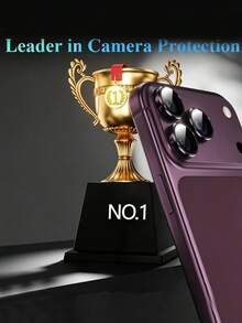 酒紅色相機鏡頭保護膜，相容 iPhone 18 Pro Max 18 Pro，CD紋理金屬邊框鏡頭蓋，9H 硬度防刮防指紋相機螢幕保護膜，手機後置相機鋼化玻璃保護膜，3入裝 - 酒紅色 - 查看 6