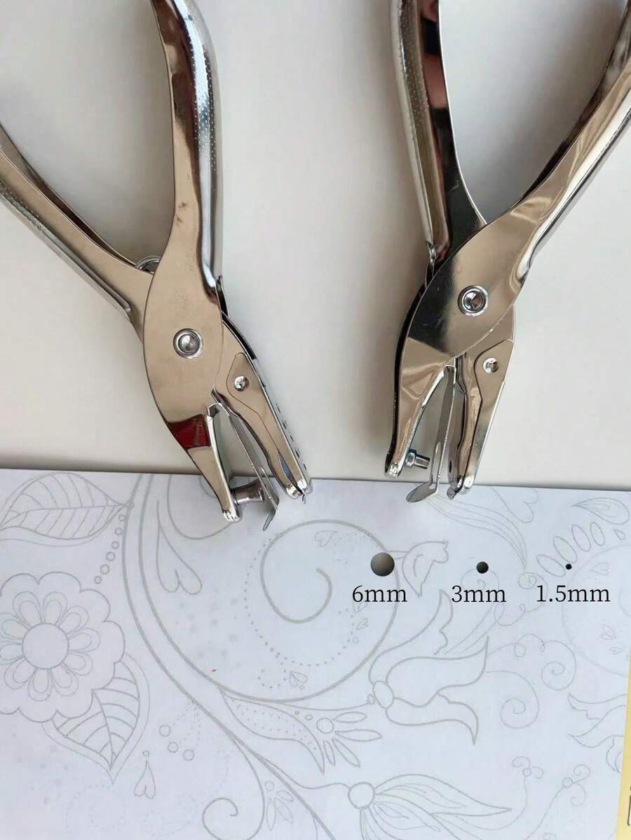 1pc Handheld Puncher, Metal Material, Suitable For Paper Punching, Greeting Cards, Card Perforation, Jewelry Perforation, Handmade Bead Tool - Multicolor - View 1