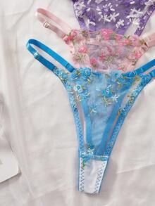 女款性感內衣三件套，混色，性感大膽女款內衣套裝 - 彩色 - 查看 6
