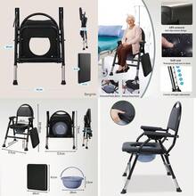 Folding Steel Commode Chair Portable Toilet With Safety Lock And 9 Litre Pail - 26DXY-wIN-uK-sJ-mTY - View 2